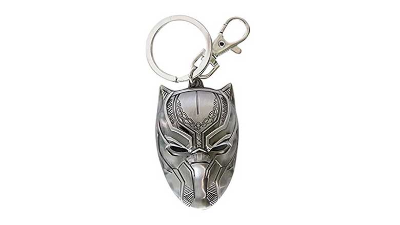 black panther pewter keychain