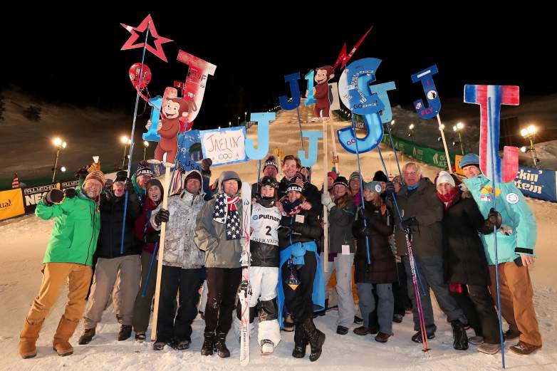 Jaelin Kauf with her parents, Patti Sherman-Kauf and Scott Kauf