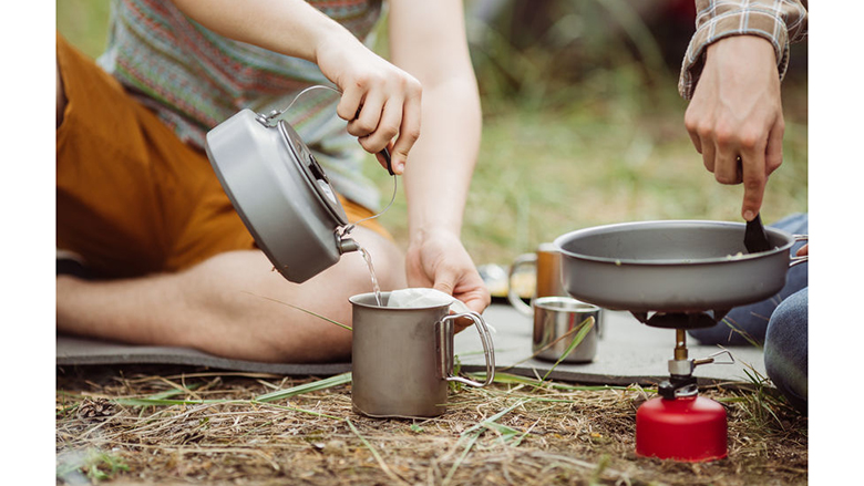 Camping Cookware Set, 11 Piece Aluminum Nesting Pot and Pans, Mess Kit,  Vintage Camping Gear, Outdoor Cookware, Picnic Cooking 