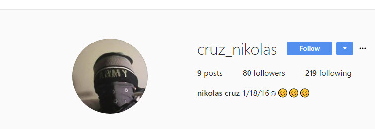 nikolas cruz instagram
