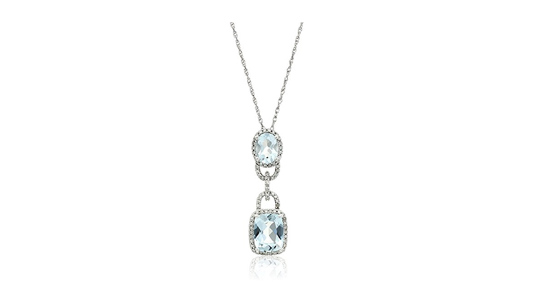 aquamarine necklace, aquamarine jewelry, aquamarine pendant