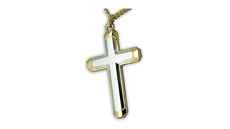 cross necklace gold and silver