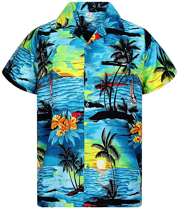 Summer Men Short Sleeve Hawaiian Shirt Hawaii Shirt Style Casual Beach Hawaii Shirts Slim Fit Male Blouse Top