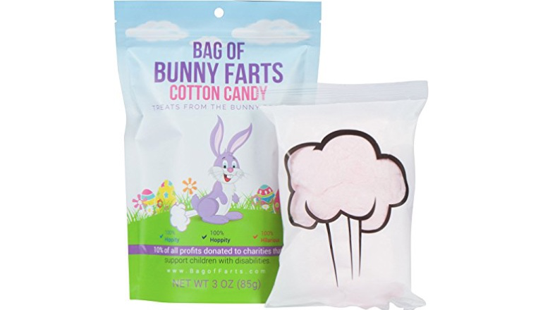 bag of farts, cotton candy, easter candy