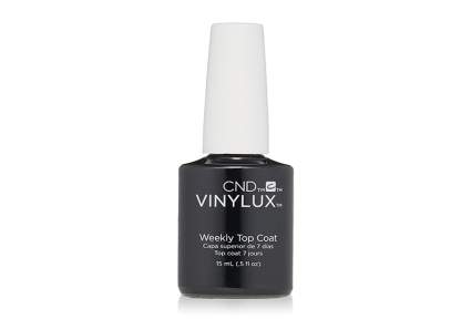 Black bottle of vinylux top coat, CND Vinylux, creative nail design