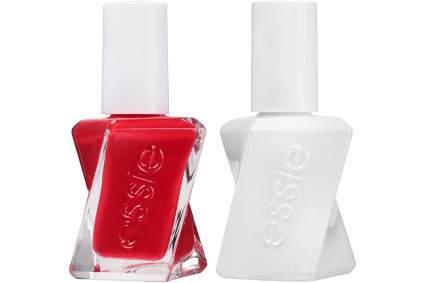 Red essie polish with topcoat bottle