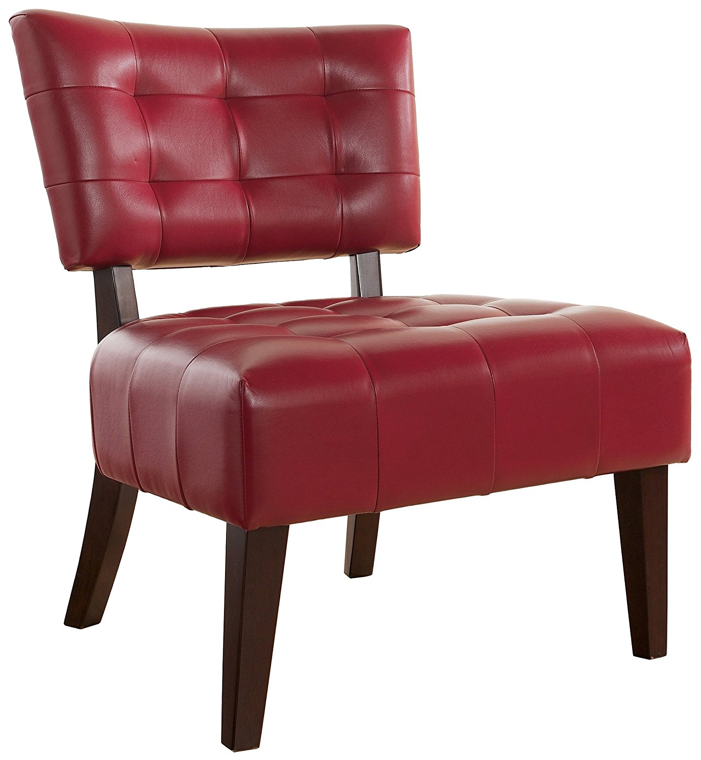 Roundhill Furniture Blended Leather Tufted Accent Chair 