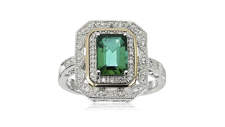 emerald and Diamond ring, may birthstone jewelry, emerald jewelry