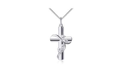 silver cross necklace, women's cross necklace, cross necklaces for women