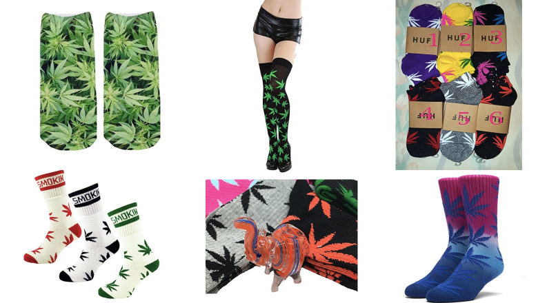 High Quality Men Cotton Socks Fashion Marijuana leaf Casual Long Weed Sock 7-12 