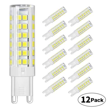 DiCUNO G9 Ceramic Base LED Light Bulbs, 6W (60W Halogen Equivalent), 550LM, Daylight White (6000K)