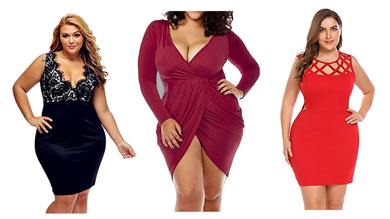 IN'VOLAND Women Plus Size Bodycon Dresses V Neck Ruched Short
