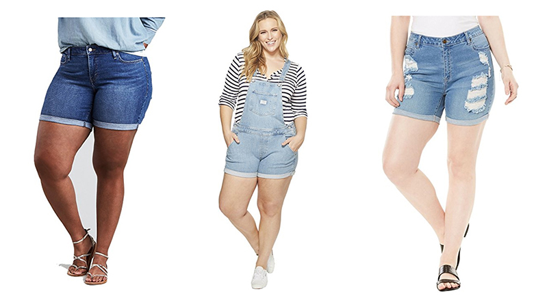 plus size denim shorts