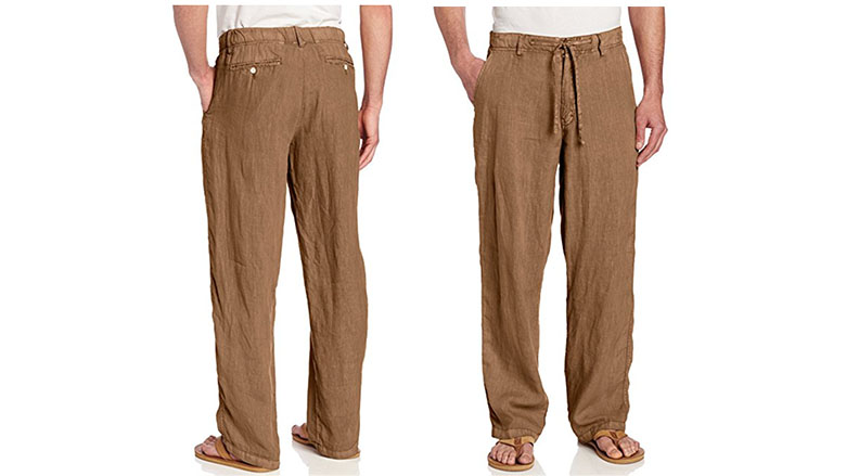 kangkangmei Chie Style Mens Linen Pants Drawstring Casual Pants Retro Loose Cotton and Linen feet Pants