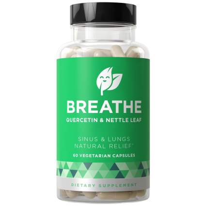 breathe 60 Vegetarian Soft Capsules Non-Drowsy Formula with Quercetin & Nettle Leaf
