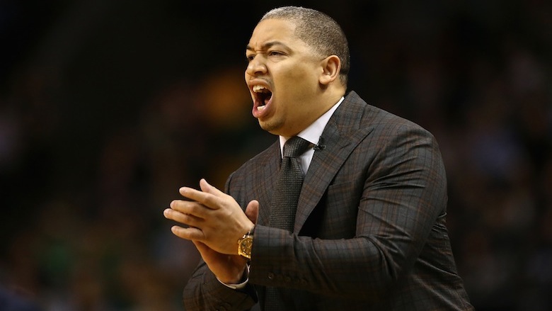 Tyronn Lue reacts during a game.