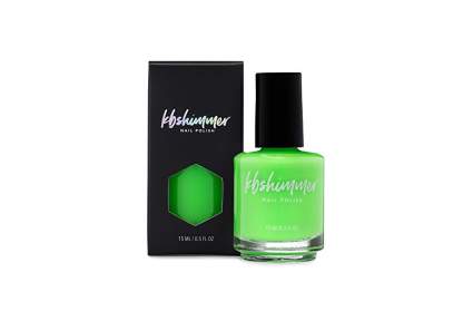 Bright green nail polish