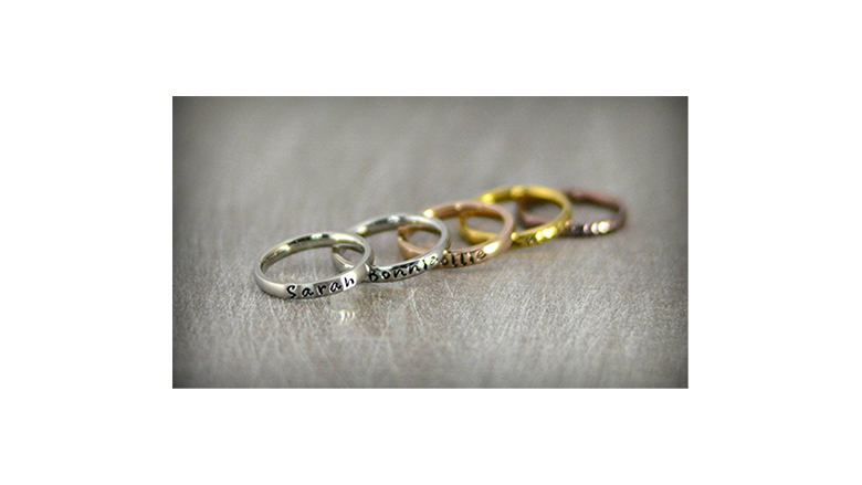 personalized stackable name rings