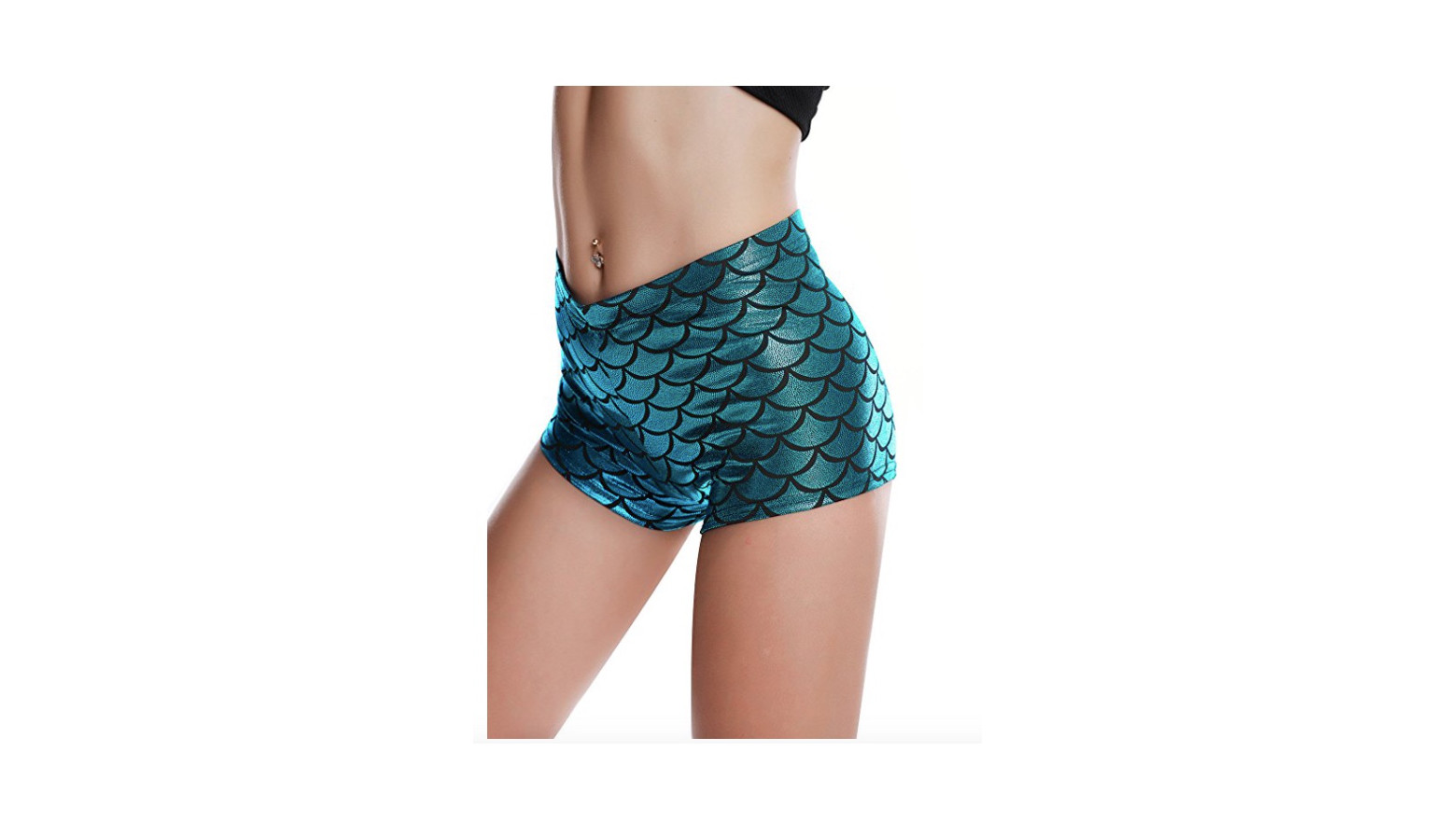 Summer Musical Festival Rave Outfits Holographic Mermaid Sequin High Waisted Shorts Bottoms