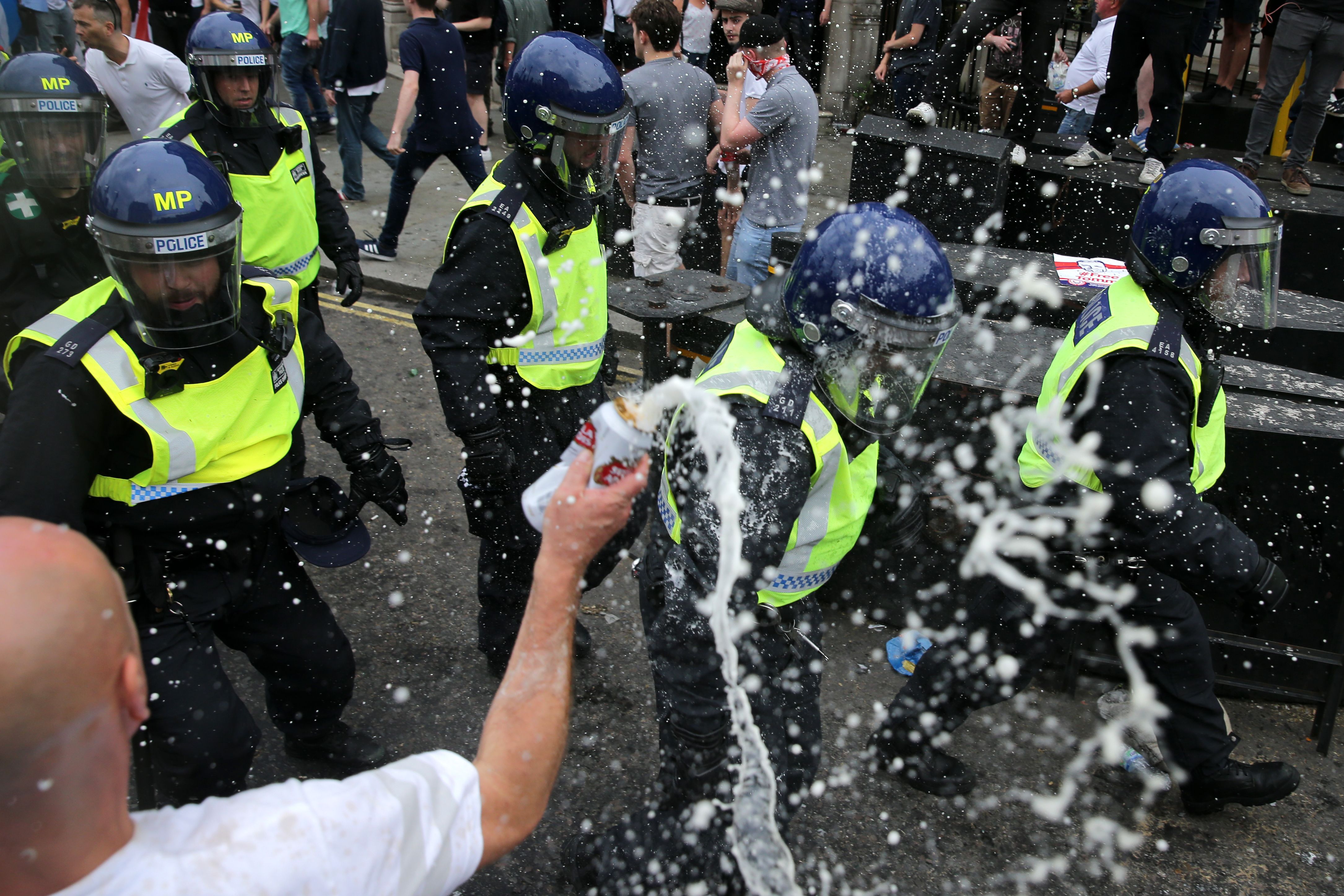 Tommy Robinson supporters riot