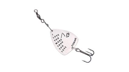 I love you hand stamped silver plated stainless steel fishing lure