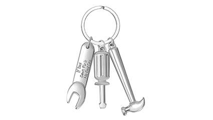 silver tone tiny tool dad's key ring