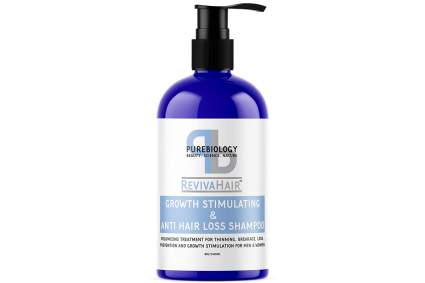 Blue Pure Biology shampoo pump bottle