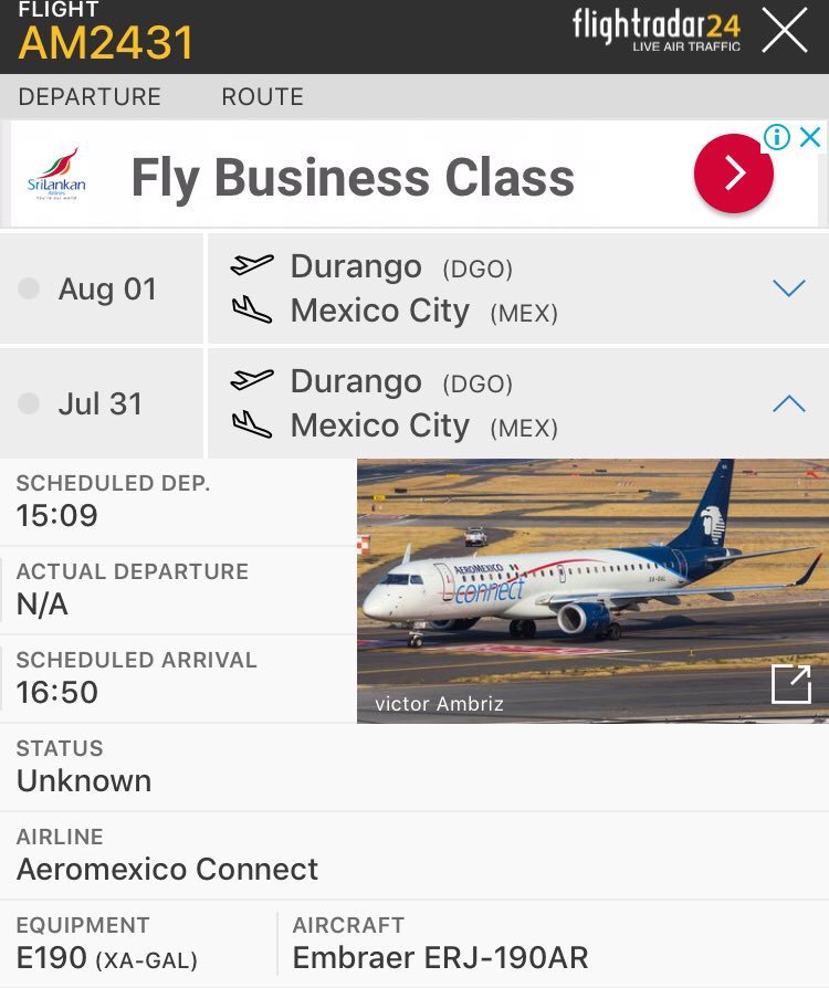Flight Radar Durango Aeromexico plane crash