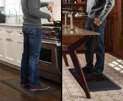 Art3d 3/4 inch Thick Anti Fatigue Kitchen Mat, Thick Non-Slip Kitchen Rug for Standing, Waterproof Standing Desk Mat, Cushioned Comfort Floor Mat