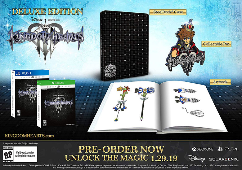 kingdom hearts 3 deluxe edition comes with