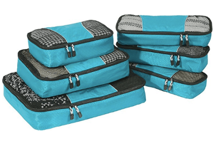 six piece packing cubes