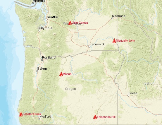 Oregon Washington Fire Maps Fires Near Me Today Heavy Com