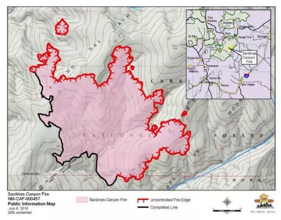 Sardinas Canyon Fire Map