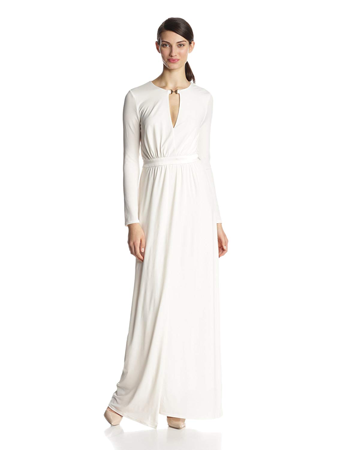 White Jersey Wedding Gown 