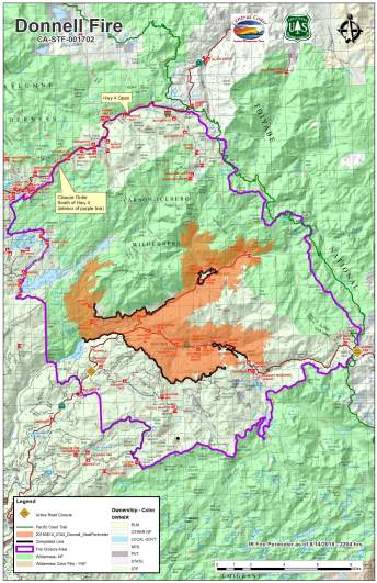 Donnell Fire Map