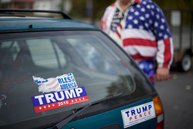 Trump Bumper Sticker car accident