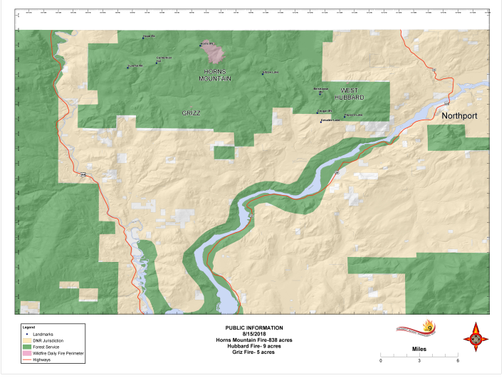 Horns Mountain, West Hubbard, and Grizz Fire Maps