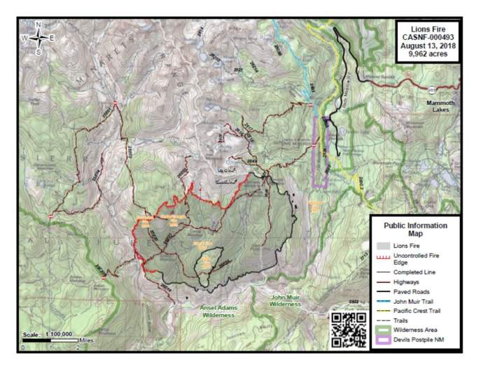 Lions Fire Map August 13