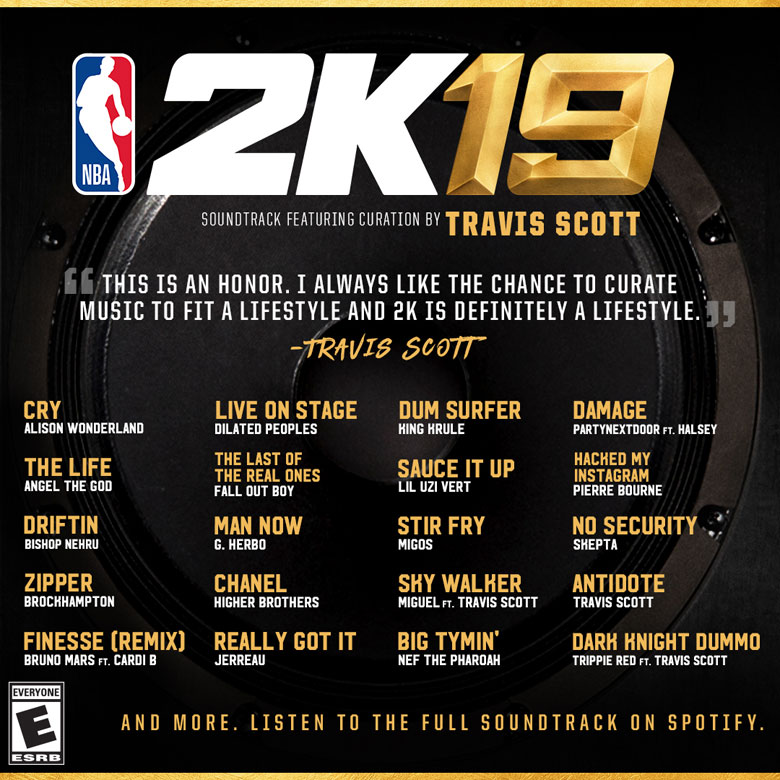 NBA 2K19 Soundtrack Curated by Travis Scott