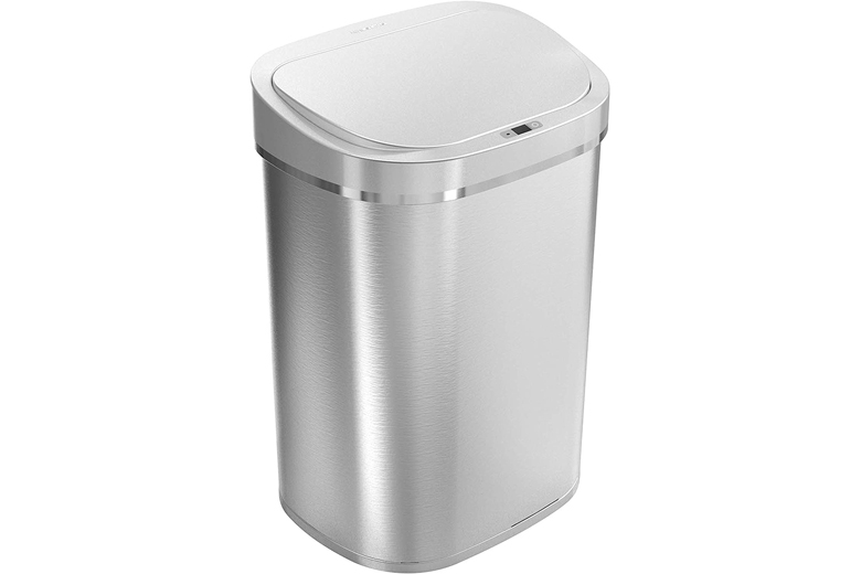 Self-Sealing Trash Can Kitchen Trash Can Automatic Open Lid and Motion Sense Activated Home Garbage Bin Smart Indoor Electric Trash Cans Tinkei 14L Automatic Garbage Can with Small Countertop Trash Can With Lid