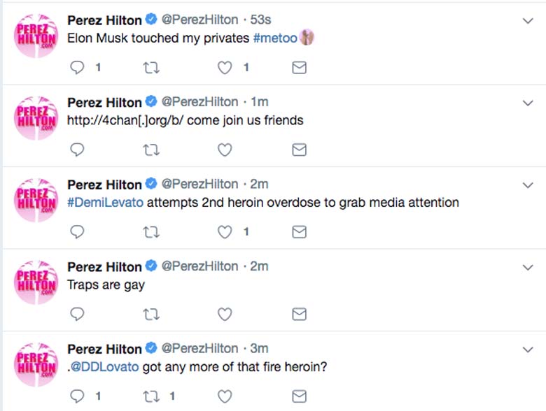Perez Hilton Demi Lovato tweets