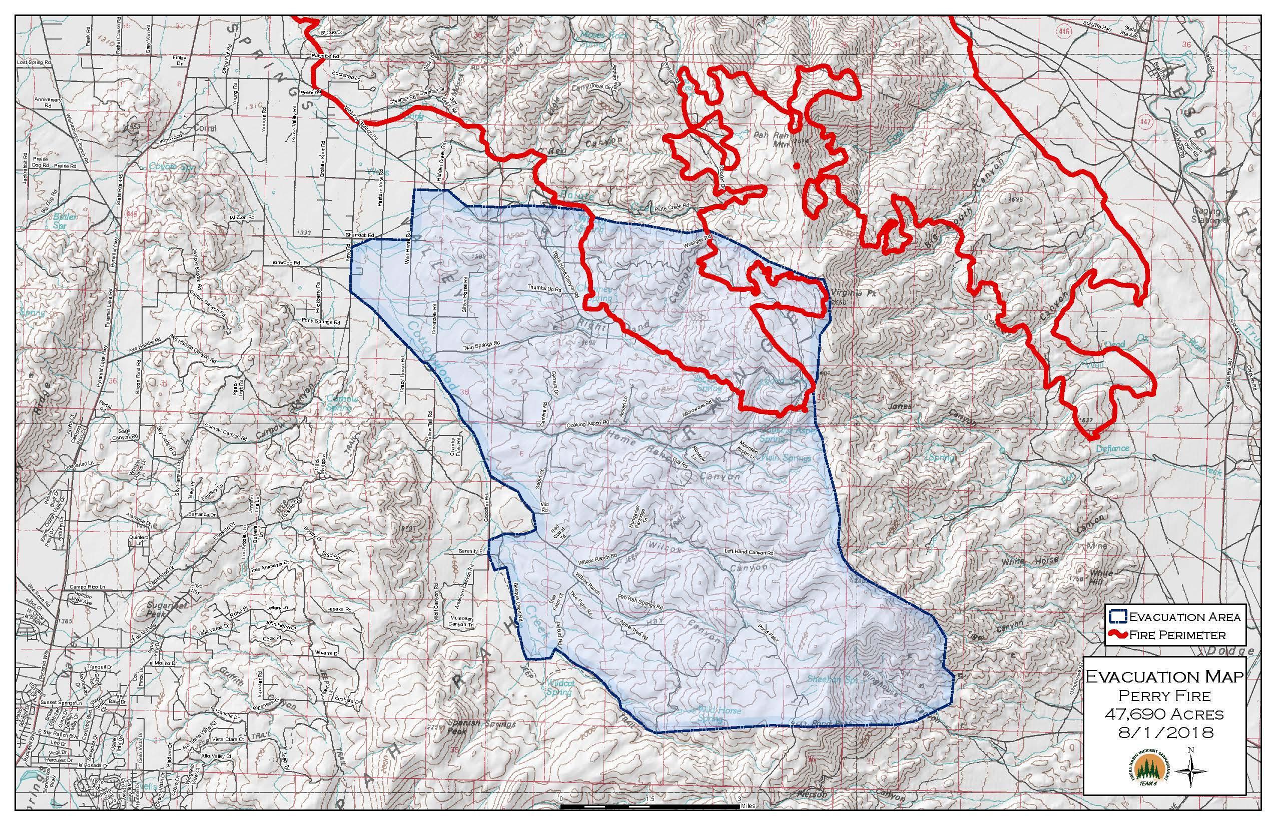 Nevada Fire Maps List Of Fires Near Me August 1   Perry Fire Evacuation Status Map 