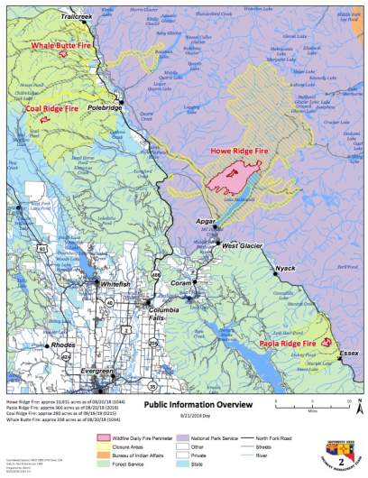 Whale Butte, Coal Ridge, Howe Ridge, and Paola Ridge Fire Map