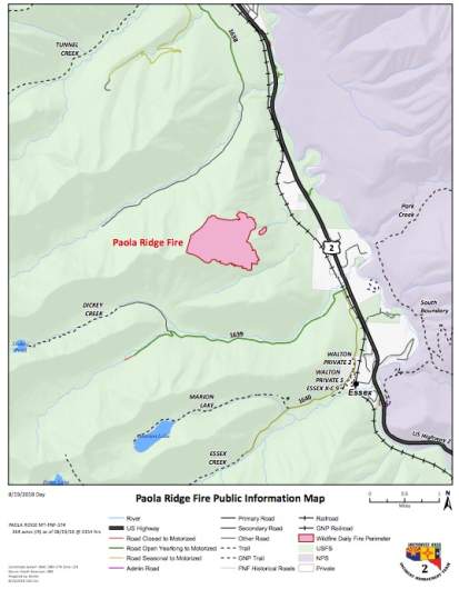 Paola Ridge Fire Map