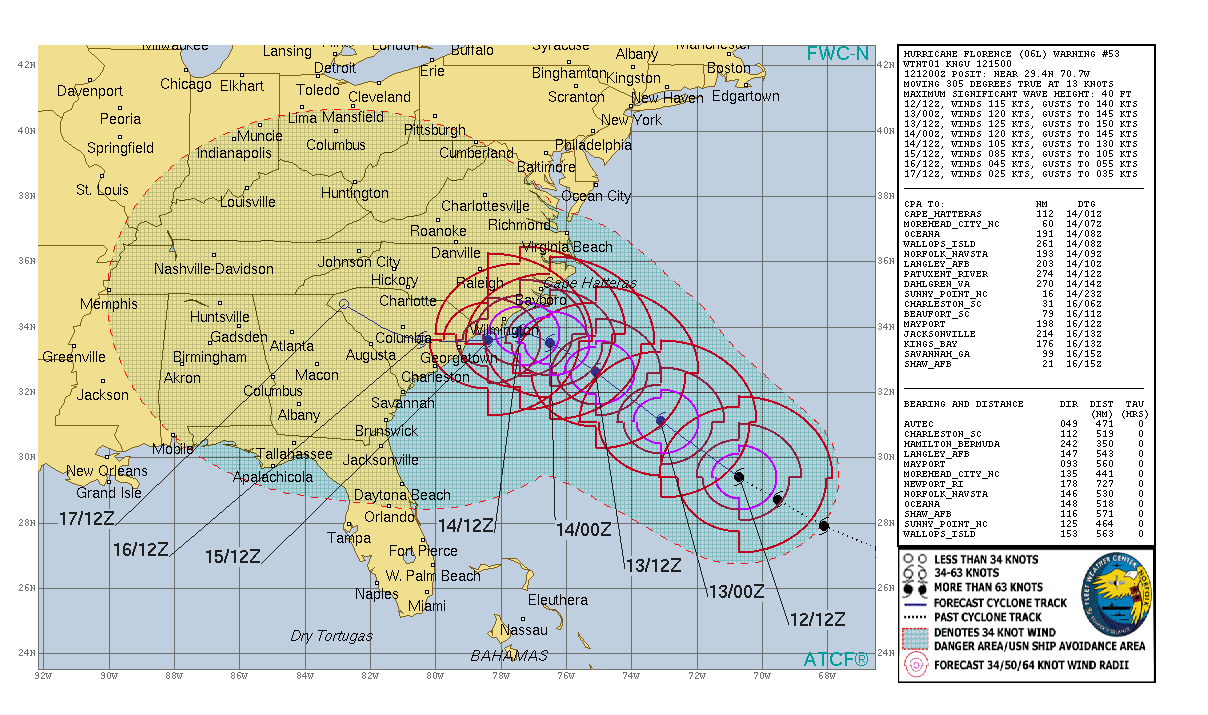 Hurricane Florence Projected Path: Maps & Trackers Sept. 12 | Heavy.com
