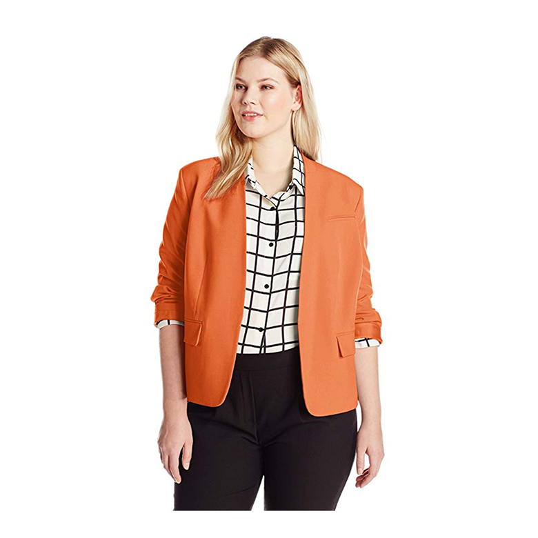NINE WEST Womens Plus Size Stretch Kiss Frontjacket 