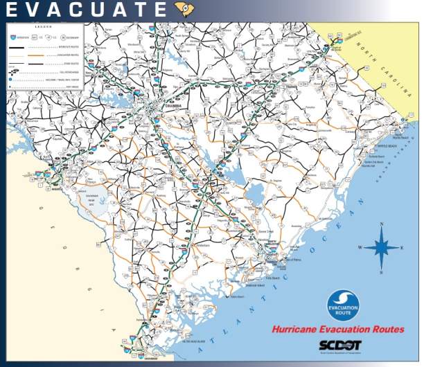 South Carolina Evacuation Route