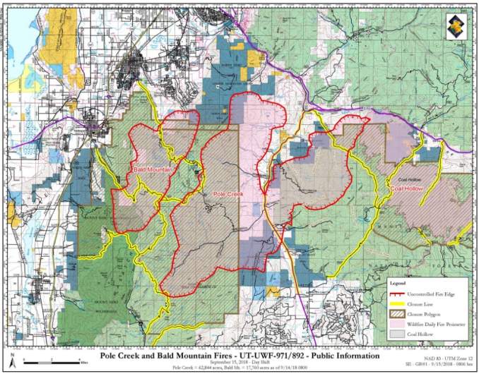 Bald Mountain and Pole Creek Fire Map