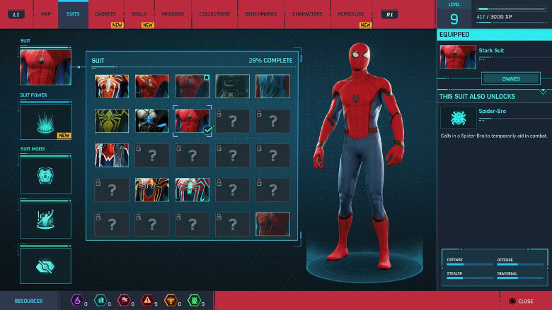 Spider-Man PS4 Suits