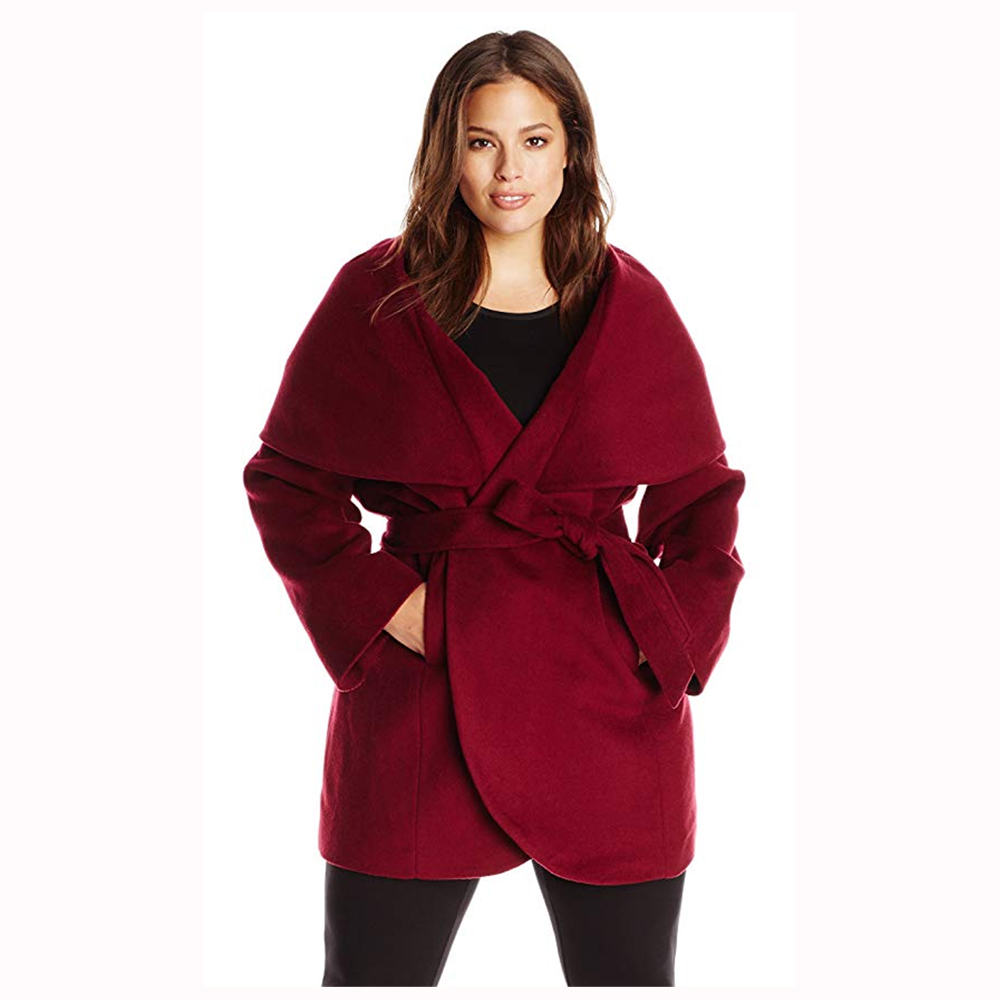 HUIYA Womens Jacquard Checks Coat Winter Warm Jacket Long Outwear Plus Size Button Coat